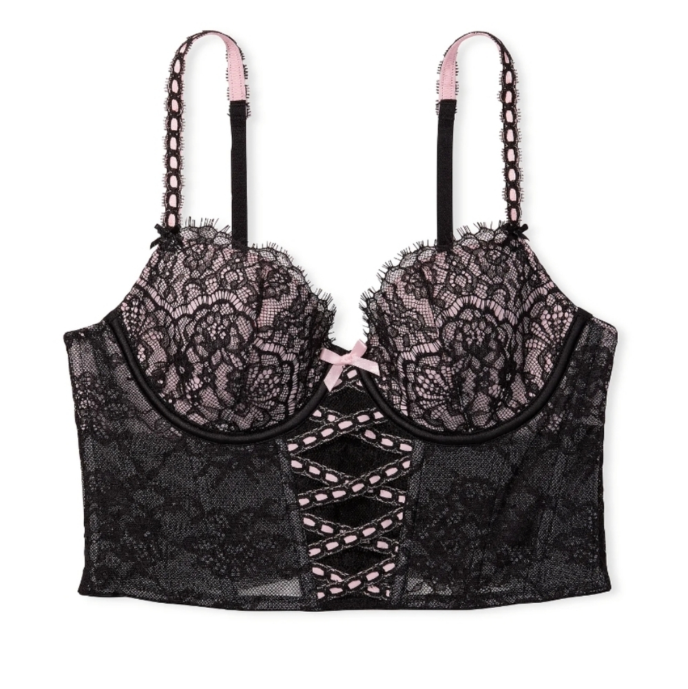 NWT Lightly-Lined Heritage Ribbon Slot Bra Top